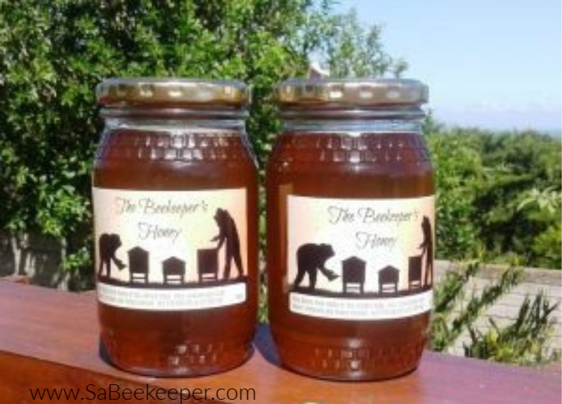 the beekeepers honey in honey jars