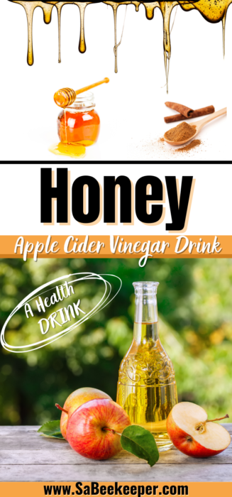 a Pinterest image of honey apple cider vinegar drink
