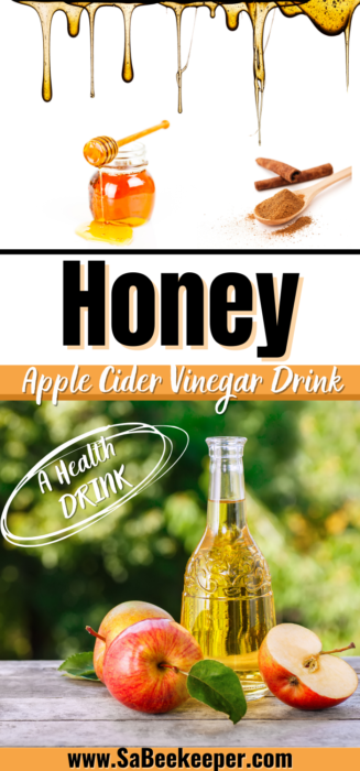 a Pinterest image of honey apple cider vinegar drink
